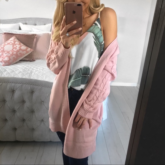 LAST ONE!!! Blush Twist Knitted Sweater Cardigan - Picture 8 of 8